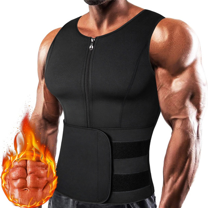 Men Neoprene Sauna Zipper Wais - Crossfit Weight Vest recension och pris