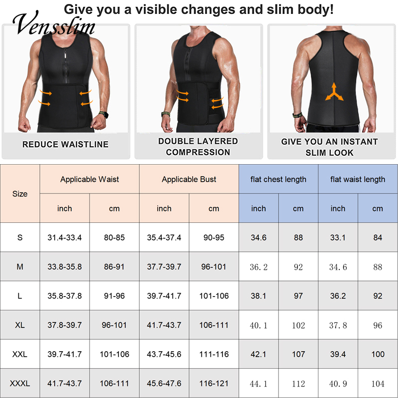 Men Neoprene Sauna Zipper Wais - Crossfit Weight Vest recension och pris