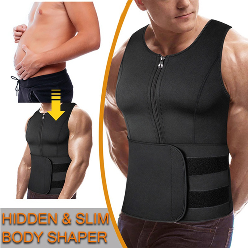 Men Neoprene Sauna Zipper Wais - Crossfit Weight Vest recension och pris
